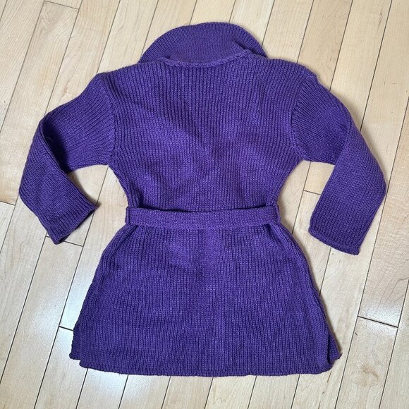 Vintage Baby Toddler Sweater Coat with Embroidered Flowers Size 2T - Picture 7 of 8